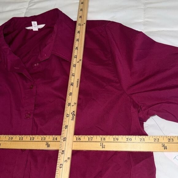 Time & Tru Womens Button Front Shirt XXL 20  Long Sleeve Collared - Picture 8 of 8